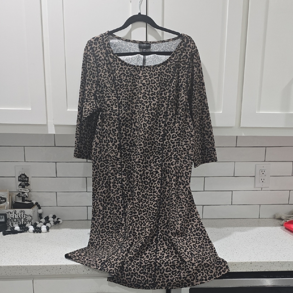 Lane Bryant Animal Print Long Sleeve Dress
